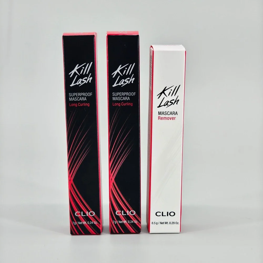 CLIO Kill Lash Superproof Mascara 01 Long Curling 7g x2 and Mascara Remover 8.5g
